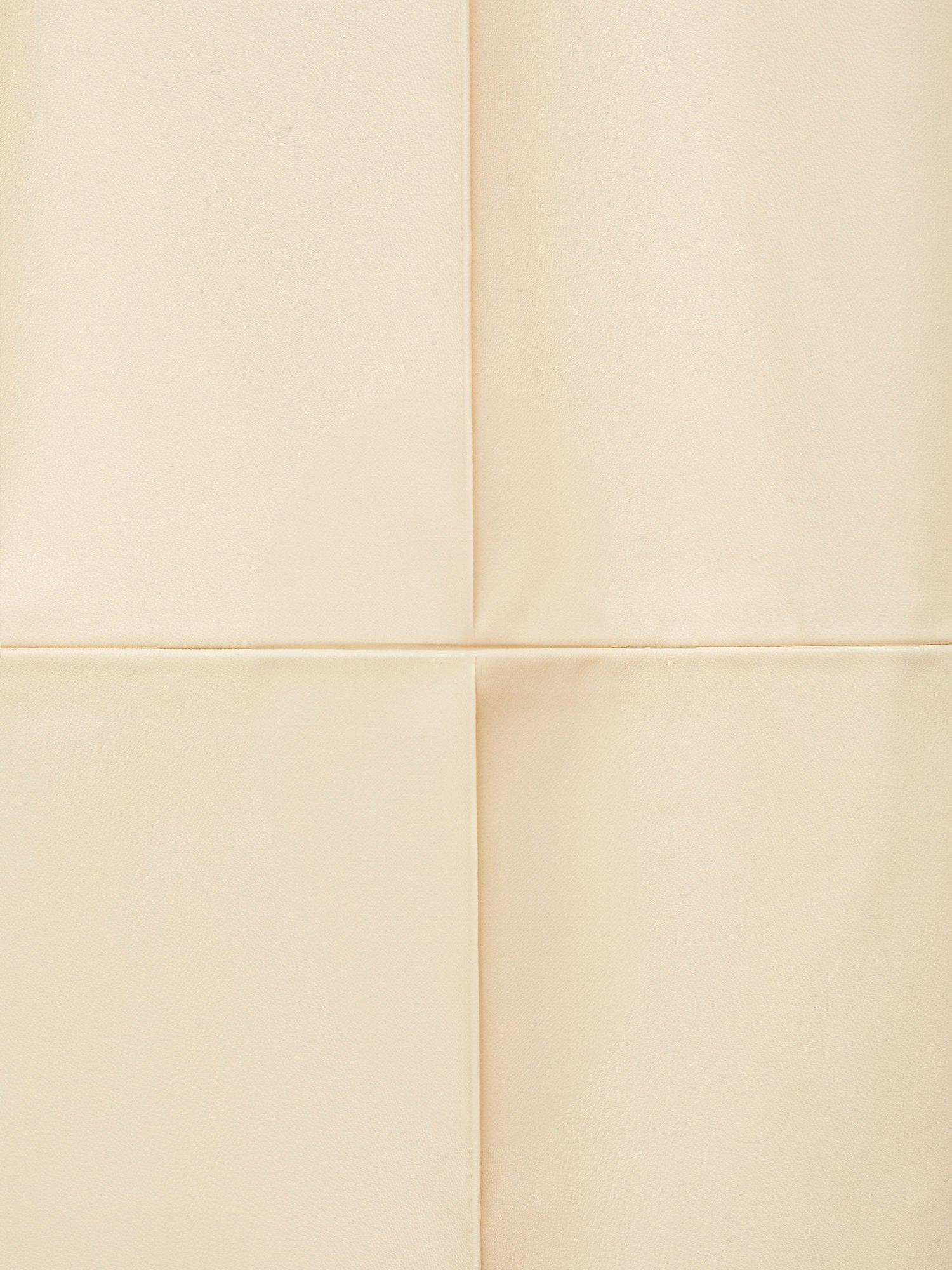 Product image 5 of 8, which shows Mango Nathalia Wide Leg Faux Leather Trousers, Cream, 10