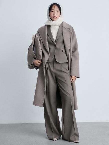 Mango Helena Single Button Blazer, Brown - view 2, Brown