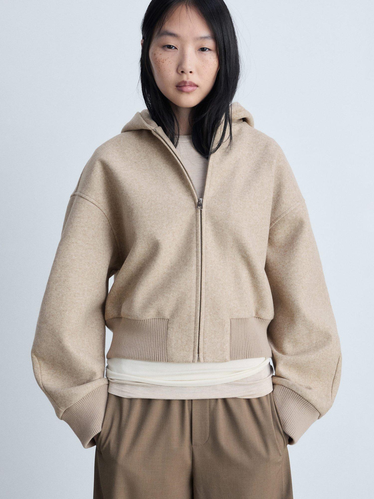 Product image 1 of 8, which shows Mango Hansy Cropped Jacket, Beige, XL