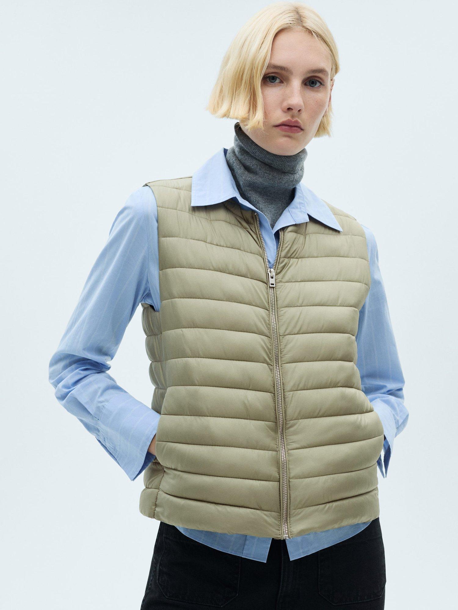 Mango Blan Quilted Gilet, Green