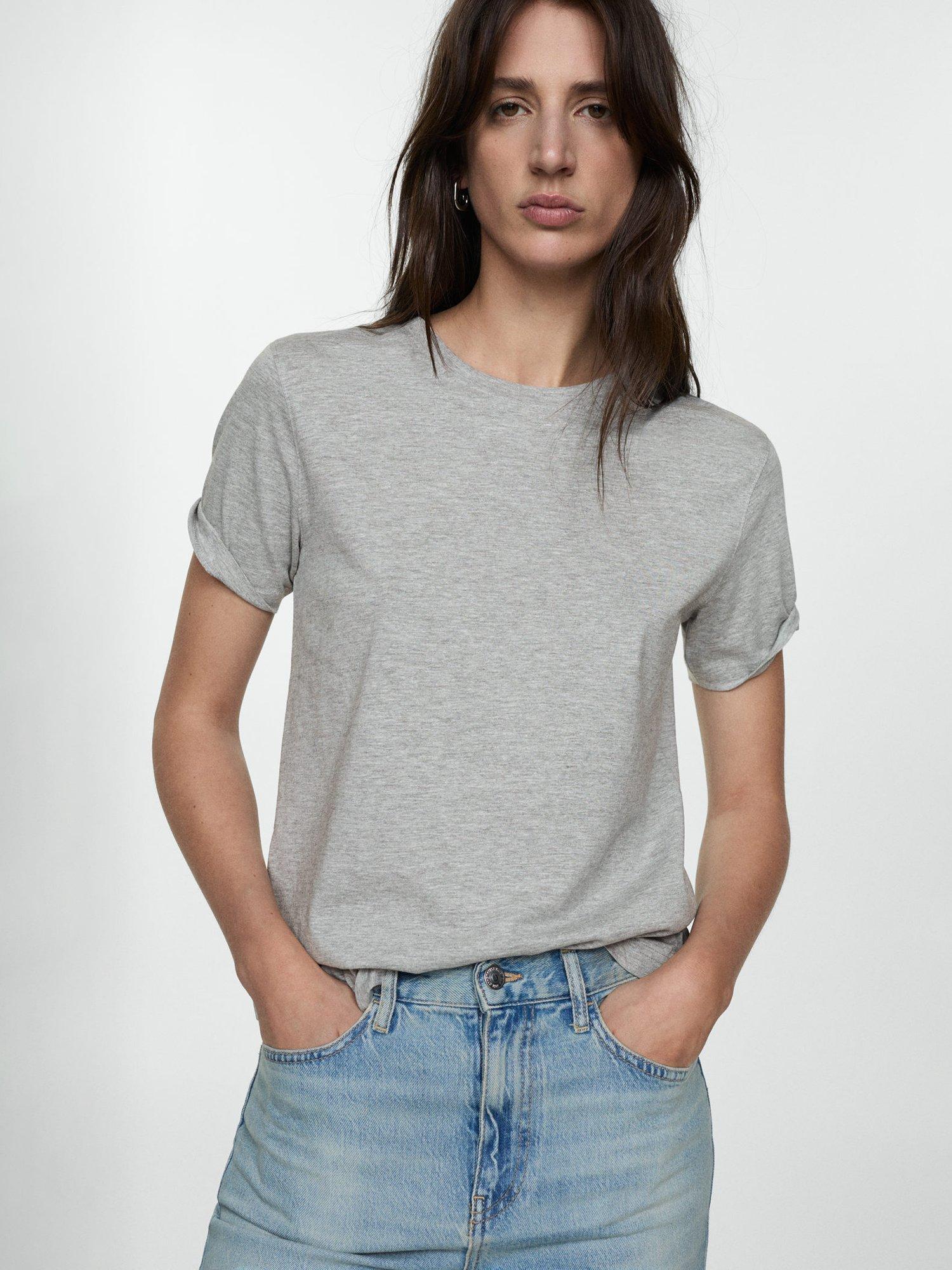 Mango Chalaca Short Sleeve T-Shirt, Grey