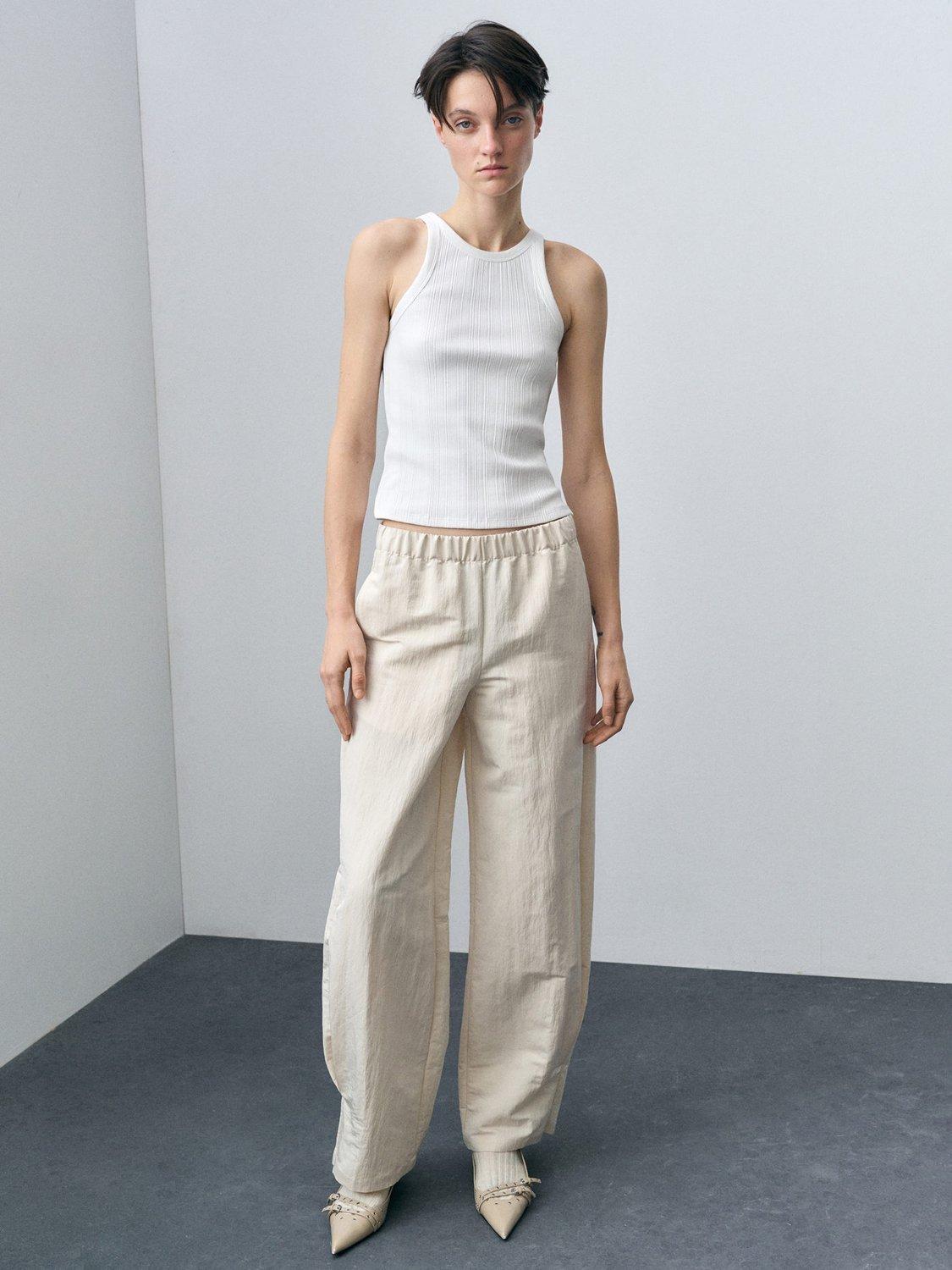 Product image 2 of 7, which shows Mango Naju Slim Fit Vest Top, White, S