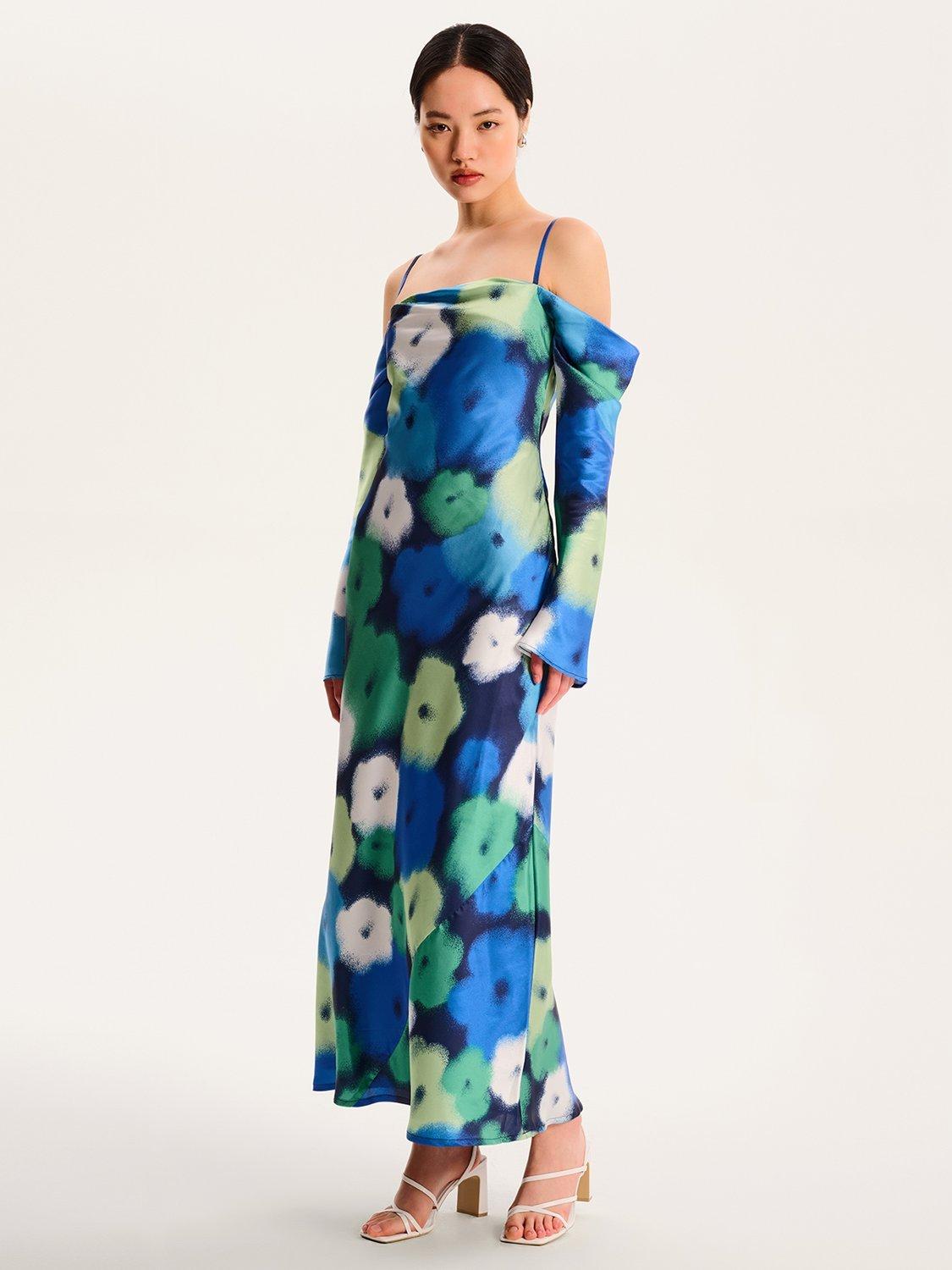 Product image 1 of 5, which shows OMNES Munique Floral Satin Dress, Multi, 6