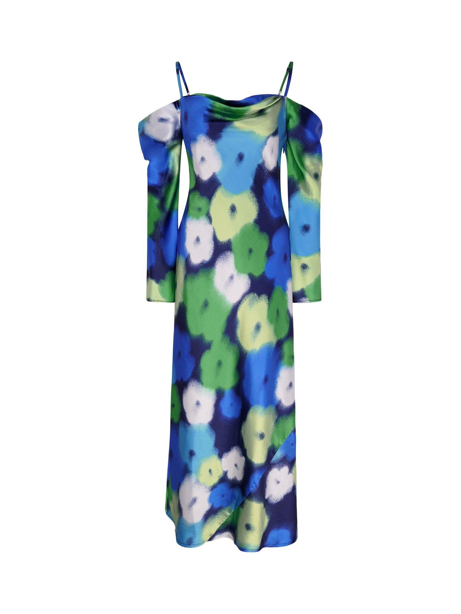 Product image 5 of 5, which shows OMNES Munique Floral Satin Dress, Multi, 6