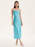OMNES Riviera Tie Back Satin Dress, Turquoise