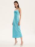 OMNES Riviera Tie Back Satin Dress, Turquoise