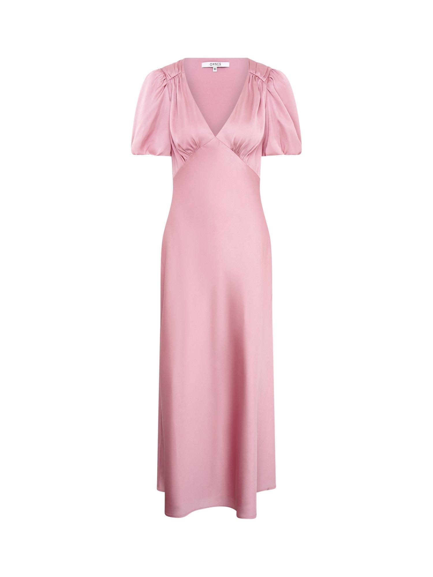 Product image 5 of 5, which shows OMNES Rosie Puff Sleeve Dress, Pink, 6