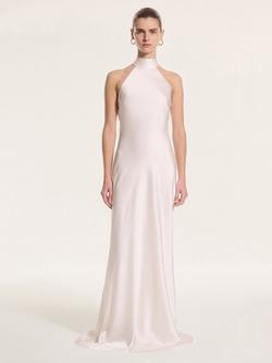 OMNES Santorini Satin Maxi Dress, Ivory, Ivory