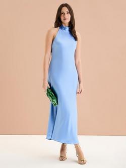 OMNES Seychelles Drape Back Dress - view 2, Light Blue