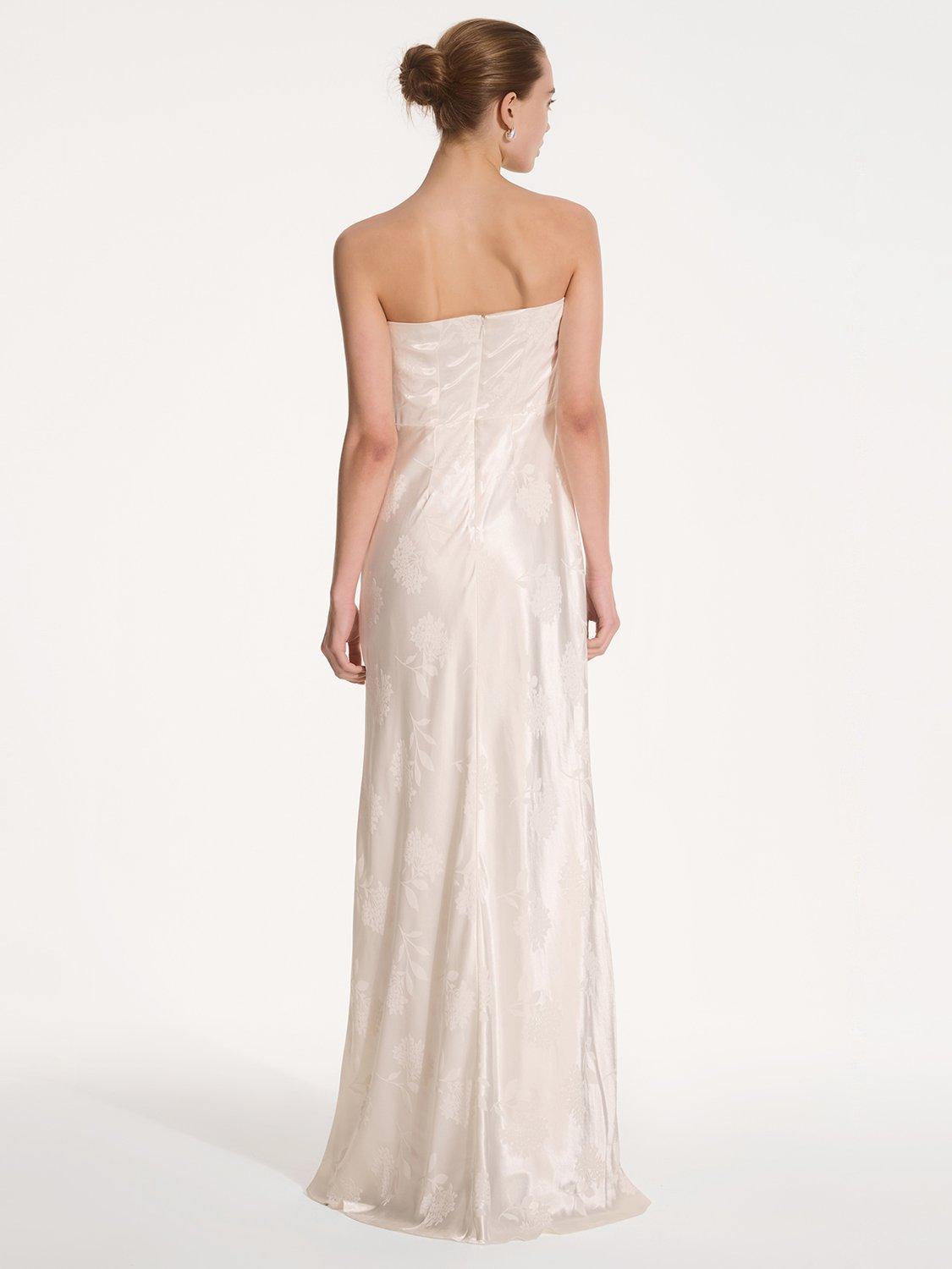 Product image 3 of 5, which shows OMNES Sicily Floral Jacquard Maxi Dress, Ivory, 6