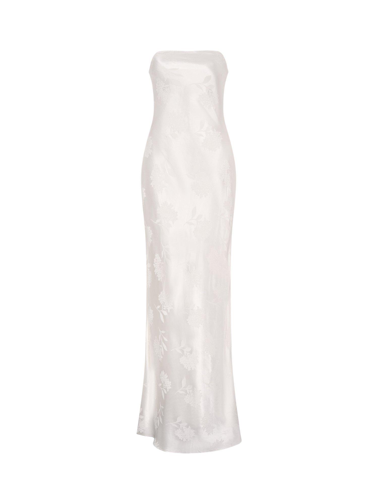Product image 5 of 5, which shows OMNES Sicily Floral Jacquard Maxi Dress, Ivory, 6