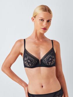 John Lewis Lucia Underwired Embellished Balcony Bra, Black