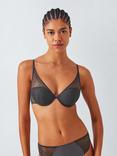 John Lewis Eloise High Apex Underwired Padded Plunge Bra, Graphite