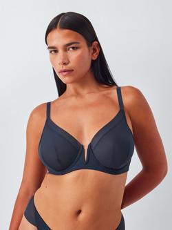 John Lewis Selina Mesh Underwired T-Shirt Bra - view 2, Navy