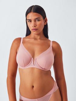 John Lewis Selina Mesh Underwired T-Shirt Bra - view 2, Soft Pink
