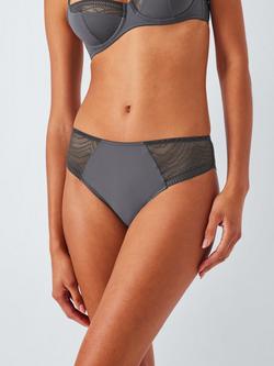 John Lewis Eloise Lace Bikini Knickers - view 2, Graphite