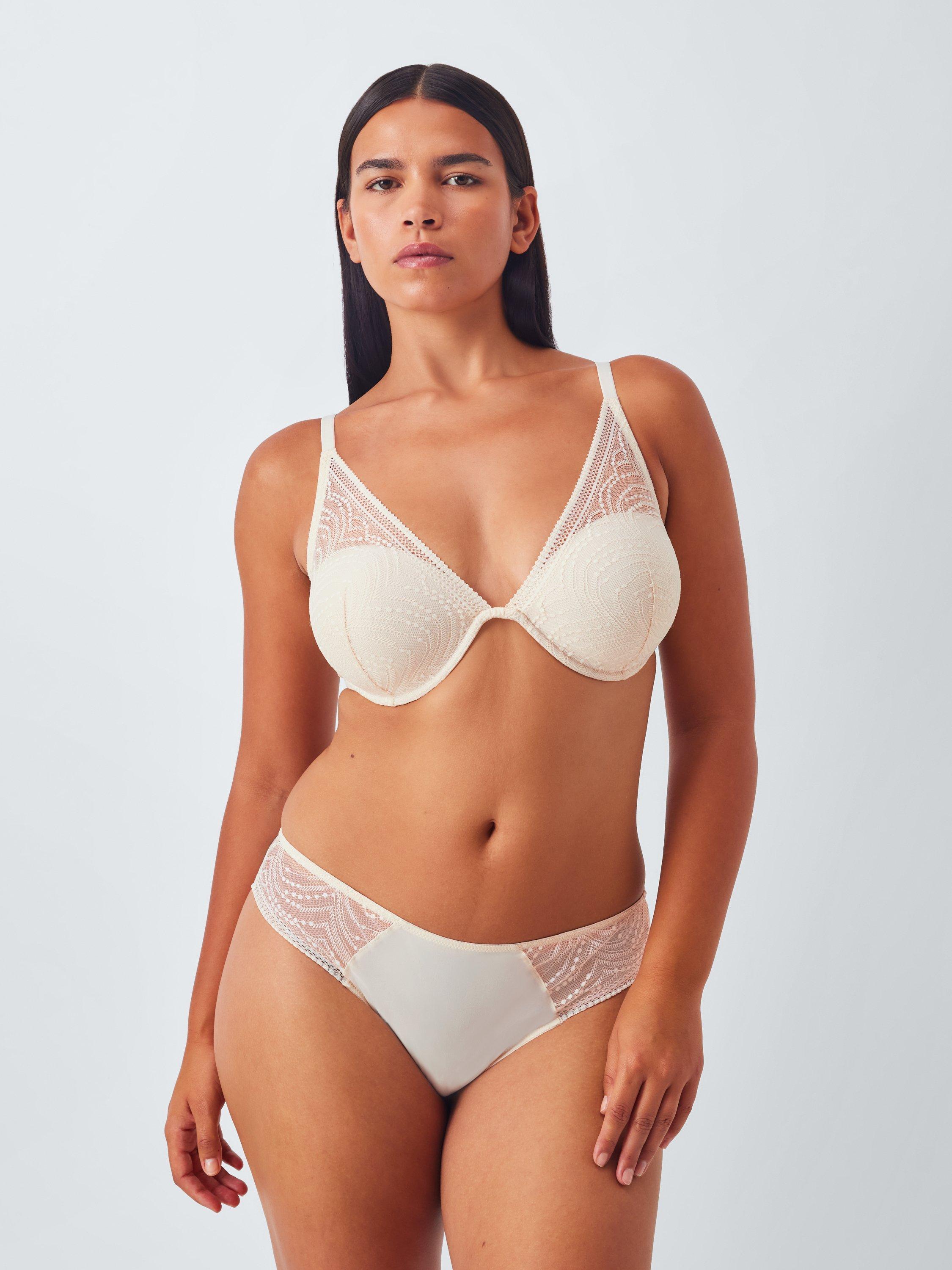 Product image 5 of 10, which shows John Lewis Eloise Lace Bikini Knickers, Cream Pink, 8