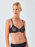 John Lewis Mila Lace Balcony Bra, Black