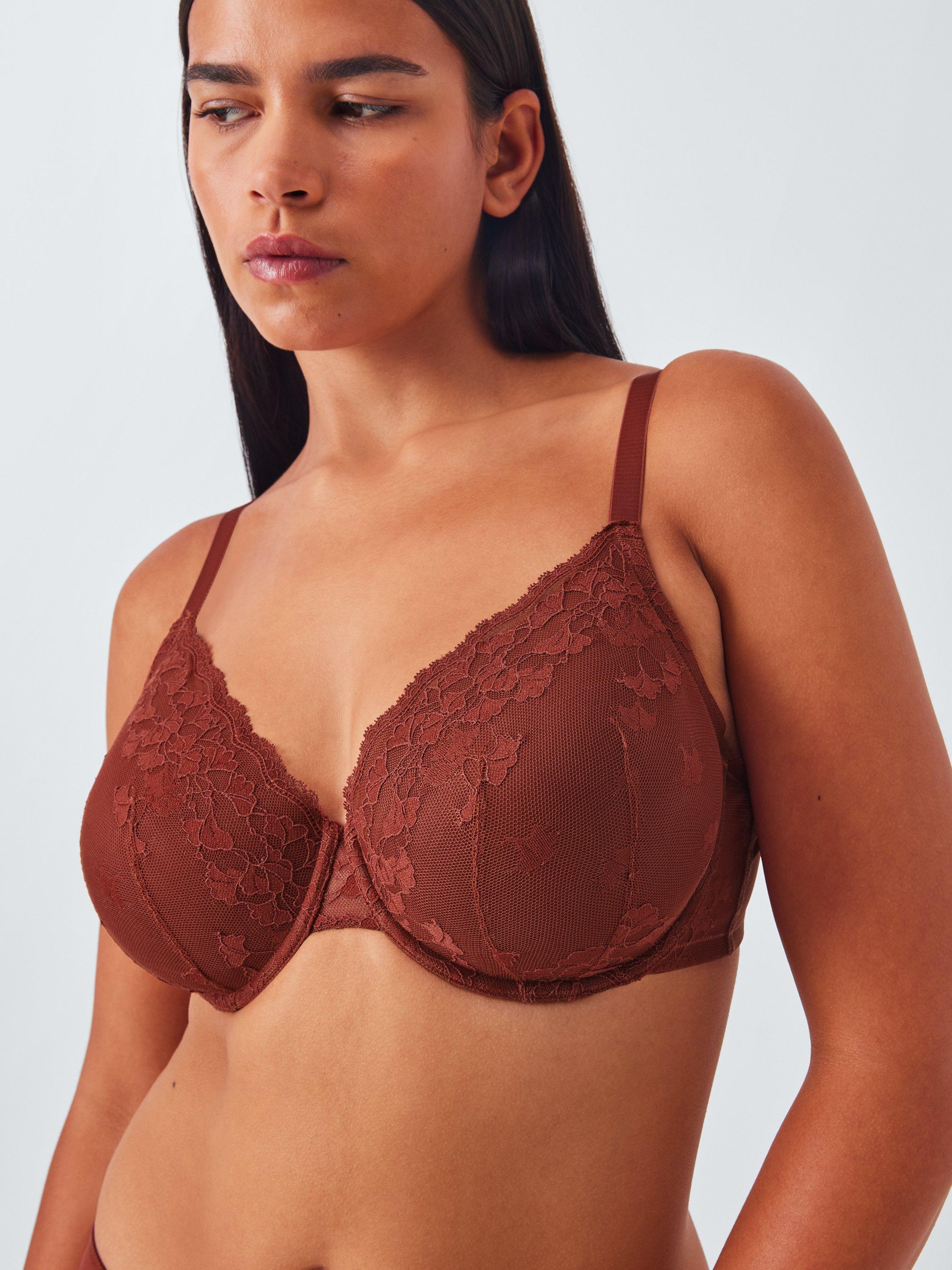 Product image 10 of 10, which shows John Lewis Olivia Lace Plunge Bra, Spiced Apple, 30D
