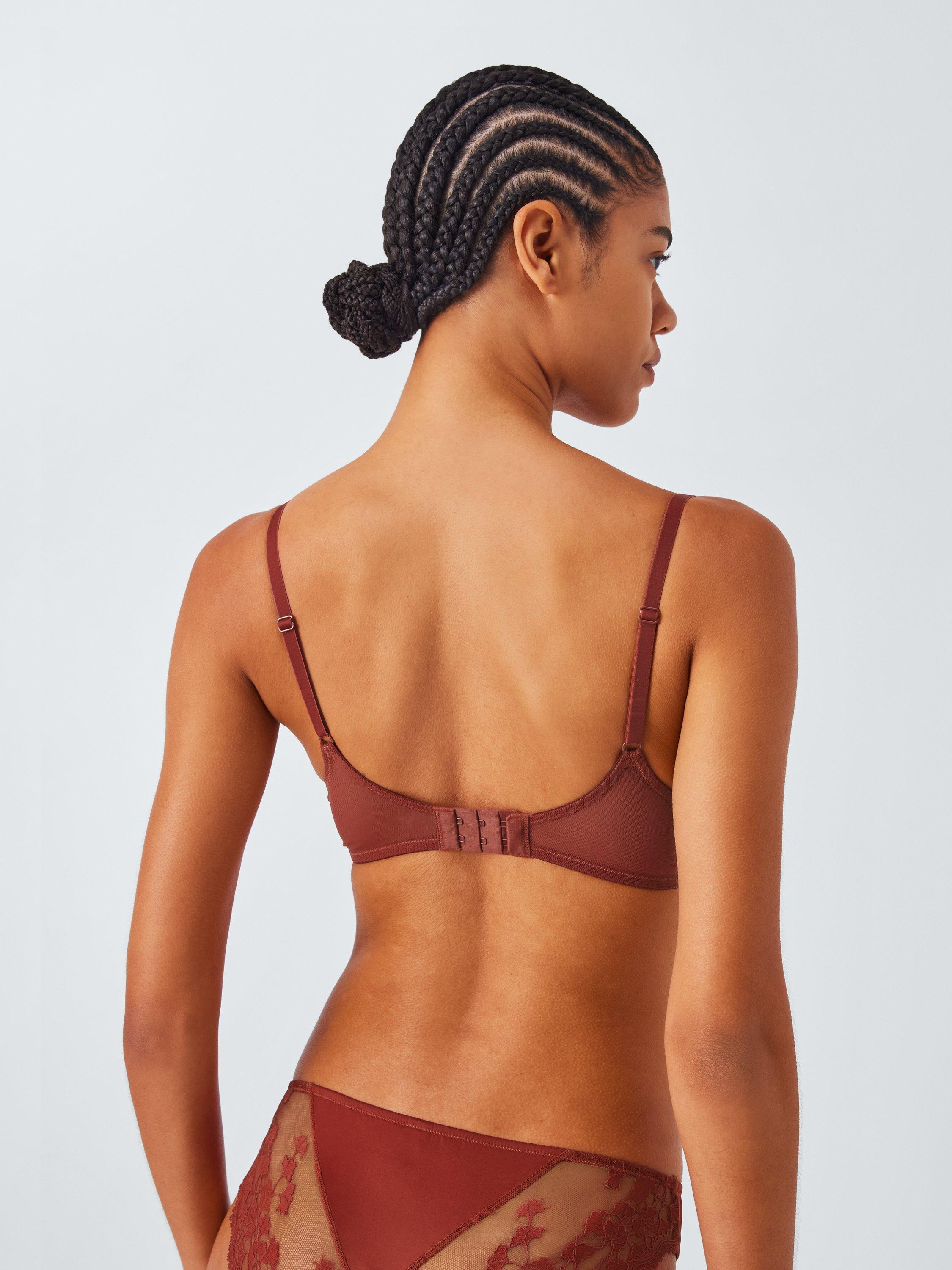 Product image 2 of 10, which shows John Lewis Olivia Lace Plunge Bra, Spiced Apple, 30D