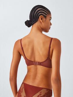 John Lewis Olivia Lace Plunge Bra, Spiced Apple - view 2, Spiced Apple