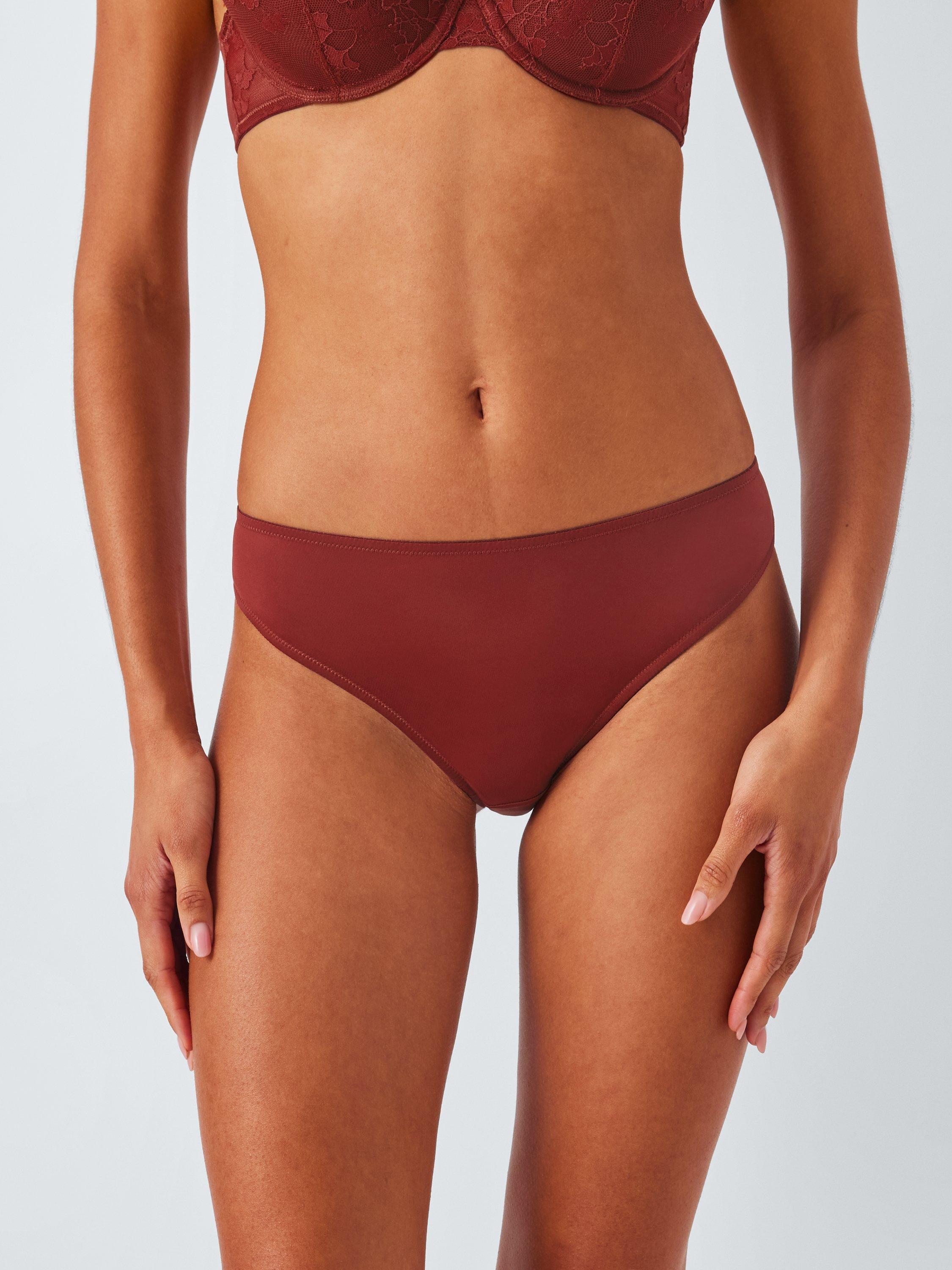 Product image 1 of 10, which shows John Lewis Olivia Lace Bikini Knickers, Spiced Apple, 10