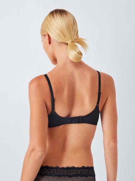 John Lewis Serephine Lace Plunge Bra - view 2, Black
