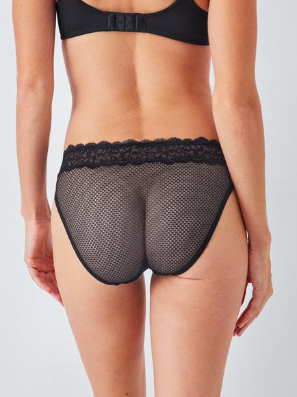 John Lewis Serephine Lace Bikini Knickers - view 2, Black