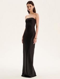 OMNES Amdra Satin Maxi Dress - view 2, Black