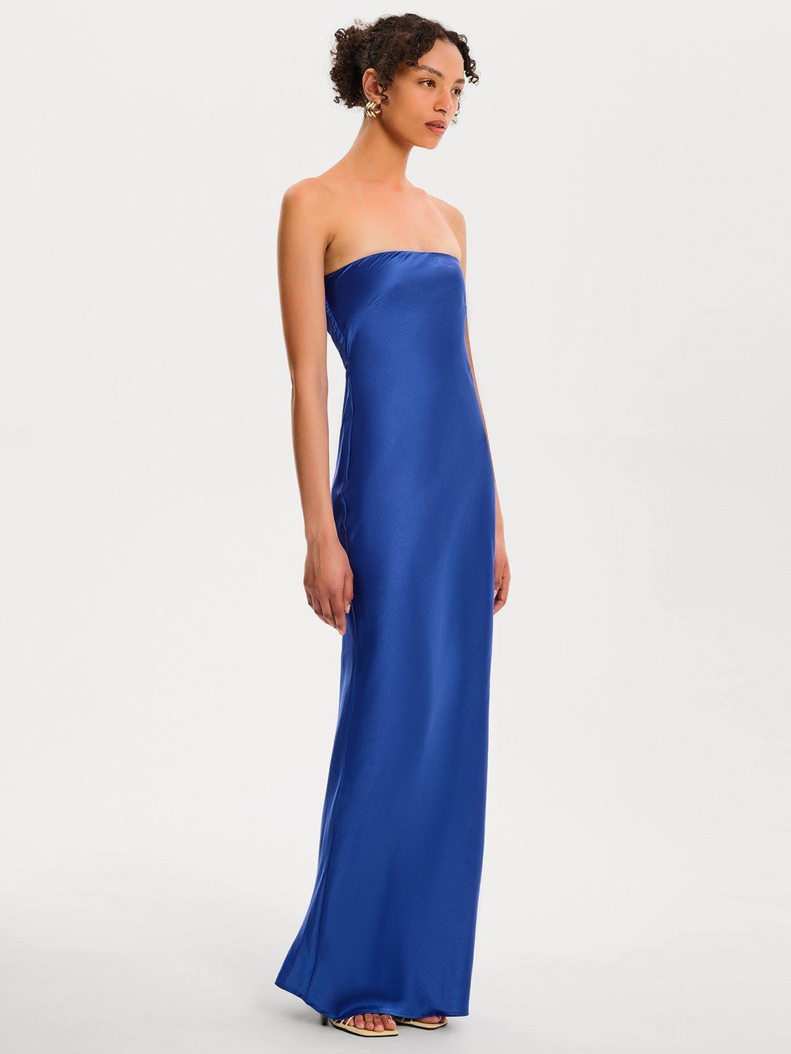 Product image 2 of 5, which shows OMNES Amdra Satin Maxi Dress, Cobalt, 6