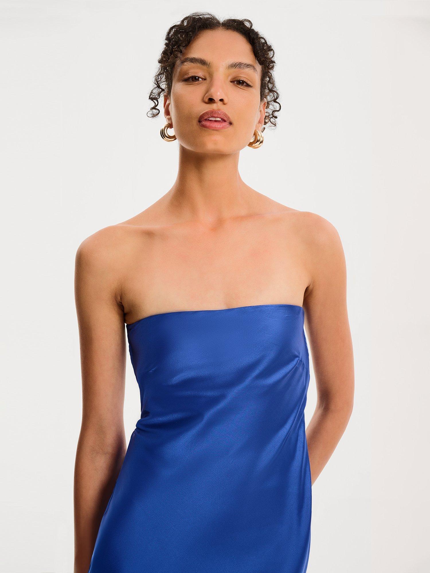 Product image 4 of 5, which shows OMNES Amdra Satin Maxi Dress, Cobalt, 6