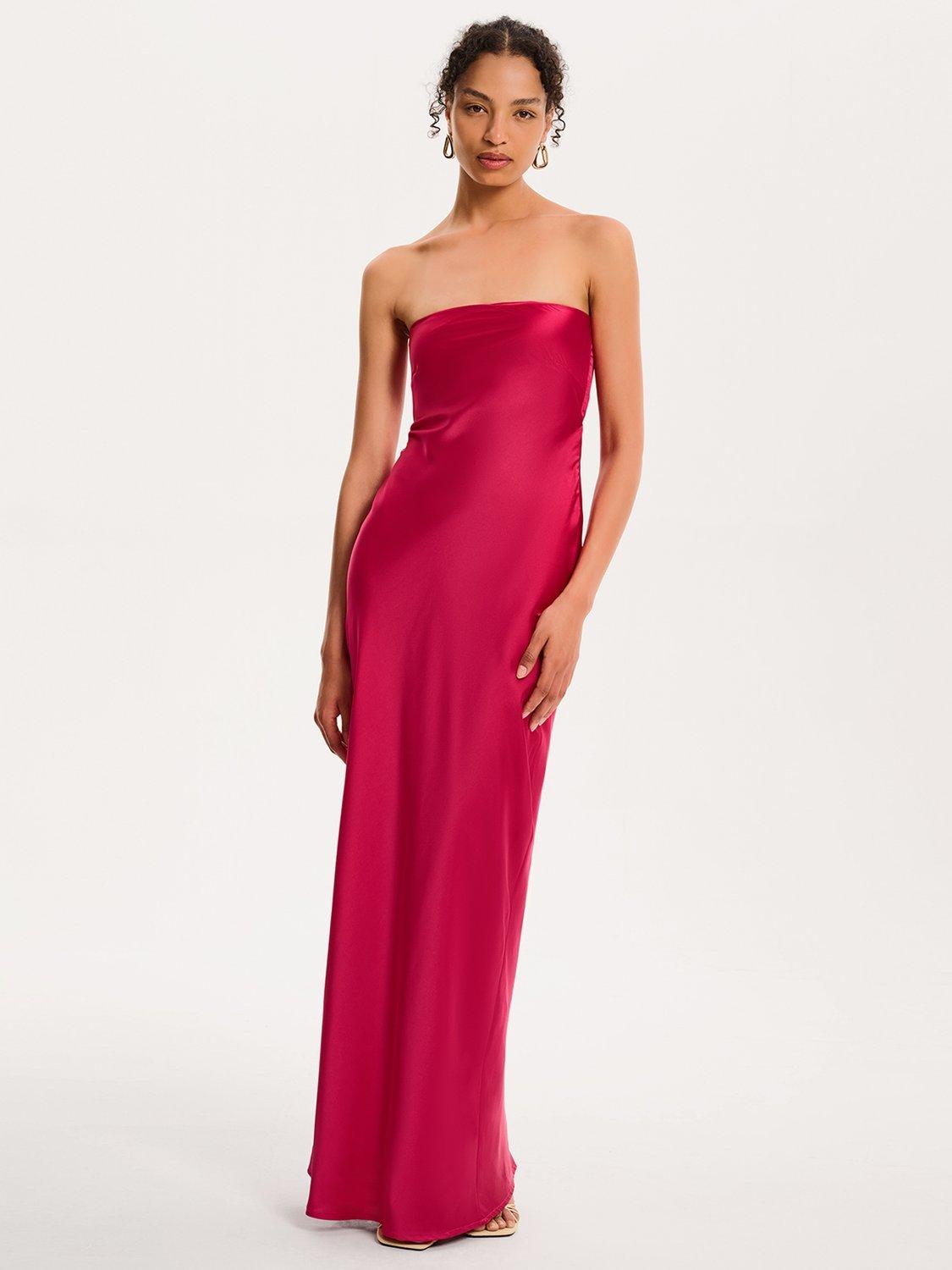 Product image 1 of 5, which shows OMNES Amdra Satin Maxi Dress, Magenta, 6