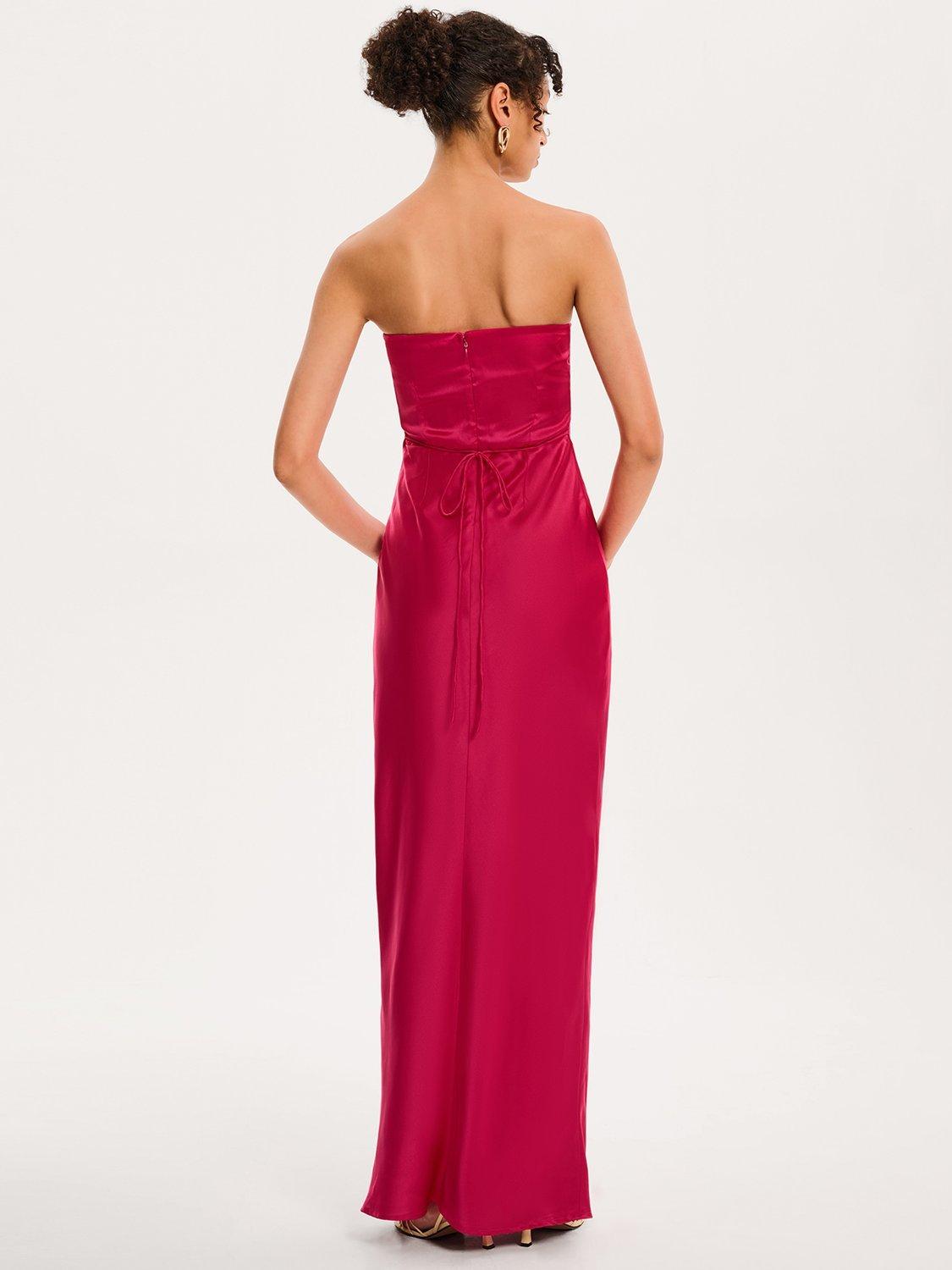 Product image 3 of 5, which shows OMNES Amdra Satin Maxi Dress, Magenta, 6