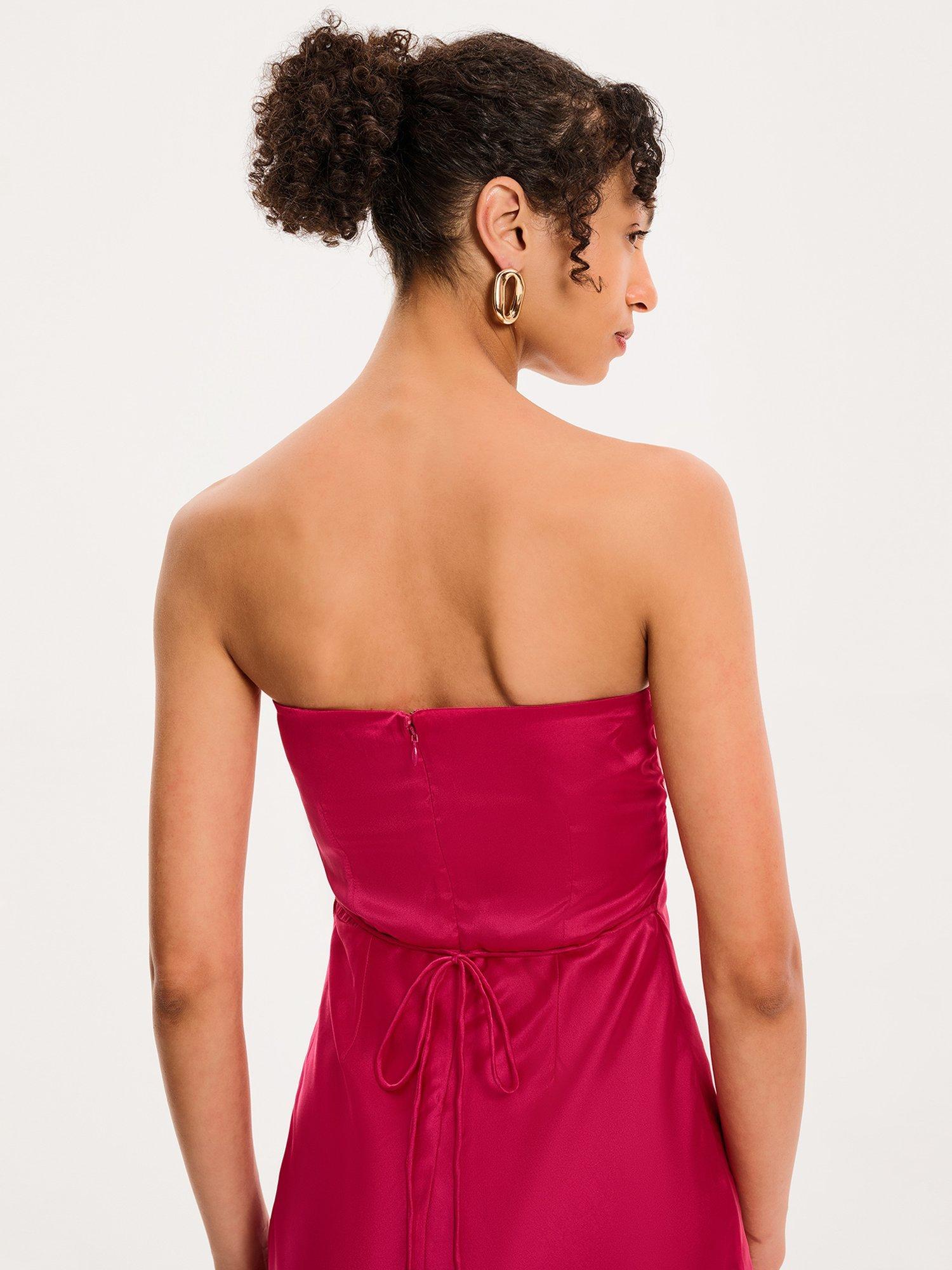Product image 4 of 5, which shows OMNES Amdra Satin Maxi Dress, Magenta, 6