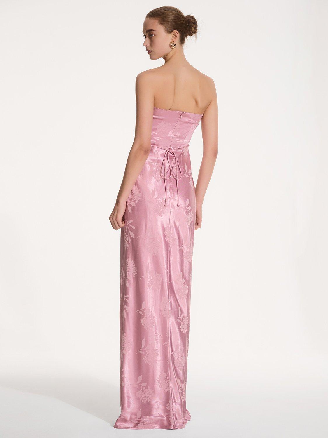 Product image 3 of 5, which shows OMNES Amdra Flora Jacquard Maxi Dress, Pink, 6