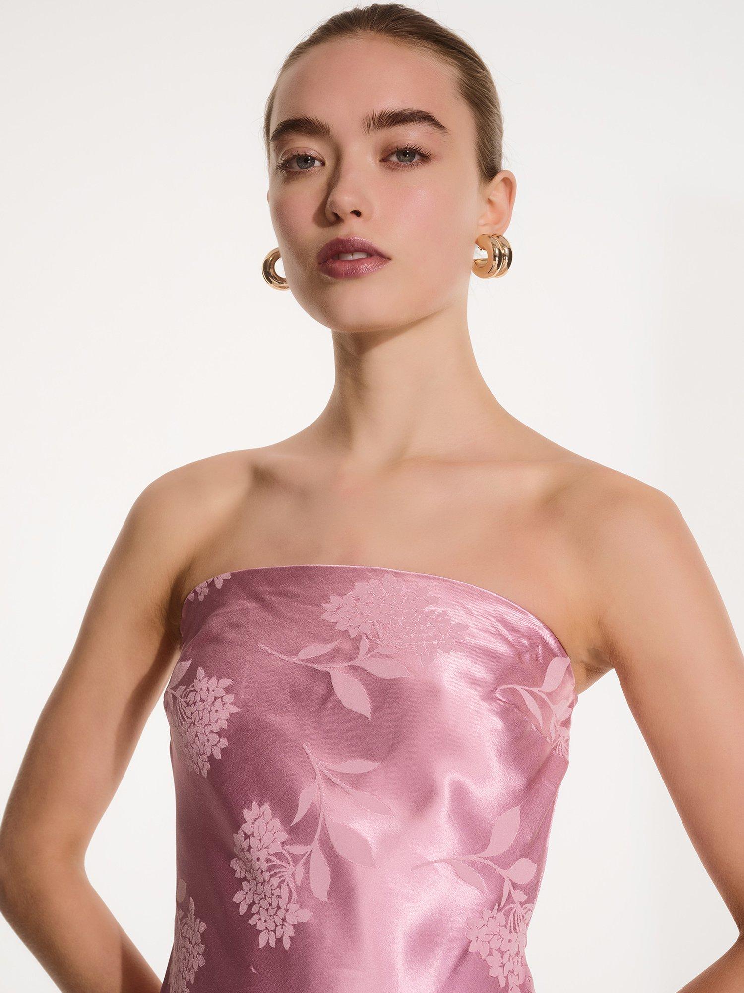 Product image 4 of 5, which shows OMNES Amdra Flora Jacquard Maxi Dress, Pink, 6