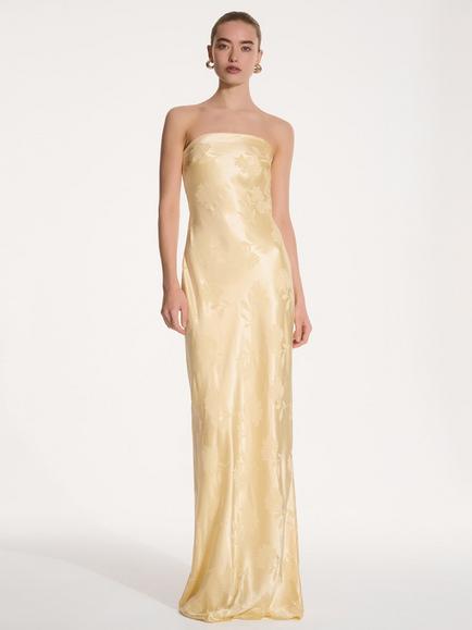OMNES Amdra Flora Jacquard Maxi Dress, Yellow