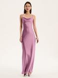 OMNES Ginny Cowl Neck Satin Dress, Lilac
