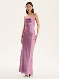 OMNES Ginny Cowl Neck Satin Dress, Lilac