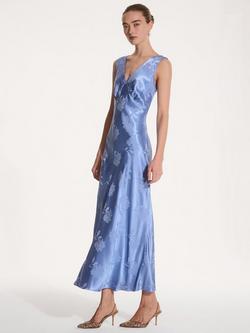 OMNES Iris Floral Jacquard Maxi Dress - view 2, Blue