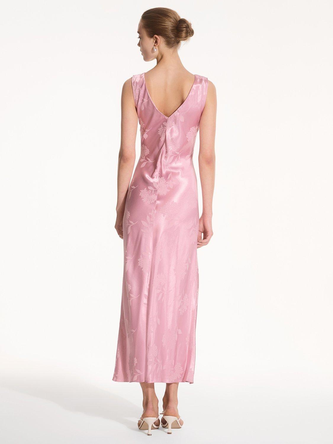 Product image 3 of 5, which shows OMNES Iris Floral Jacquard Maxi Dress, Pink, 6