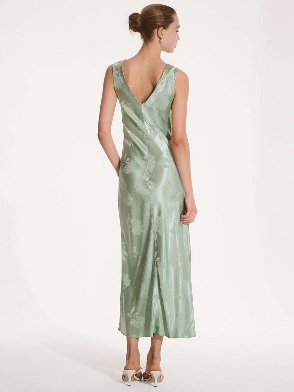 Product image 3 of 5, which shows OMNES Iris Floral Jacquard Maxi Dress, Green, 6