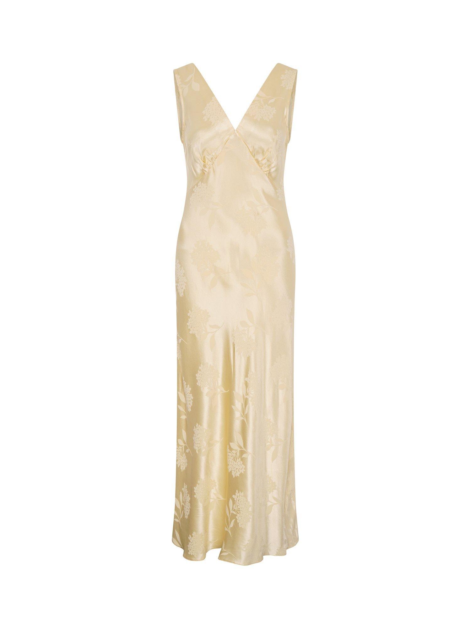 Product image 5 of 5, which shows OMNES Iris Floral Jacquard Maxi Dress, Yellow, 6