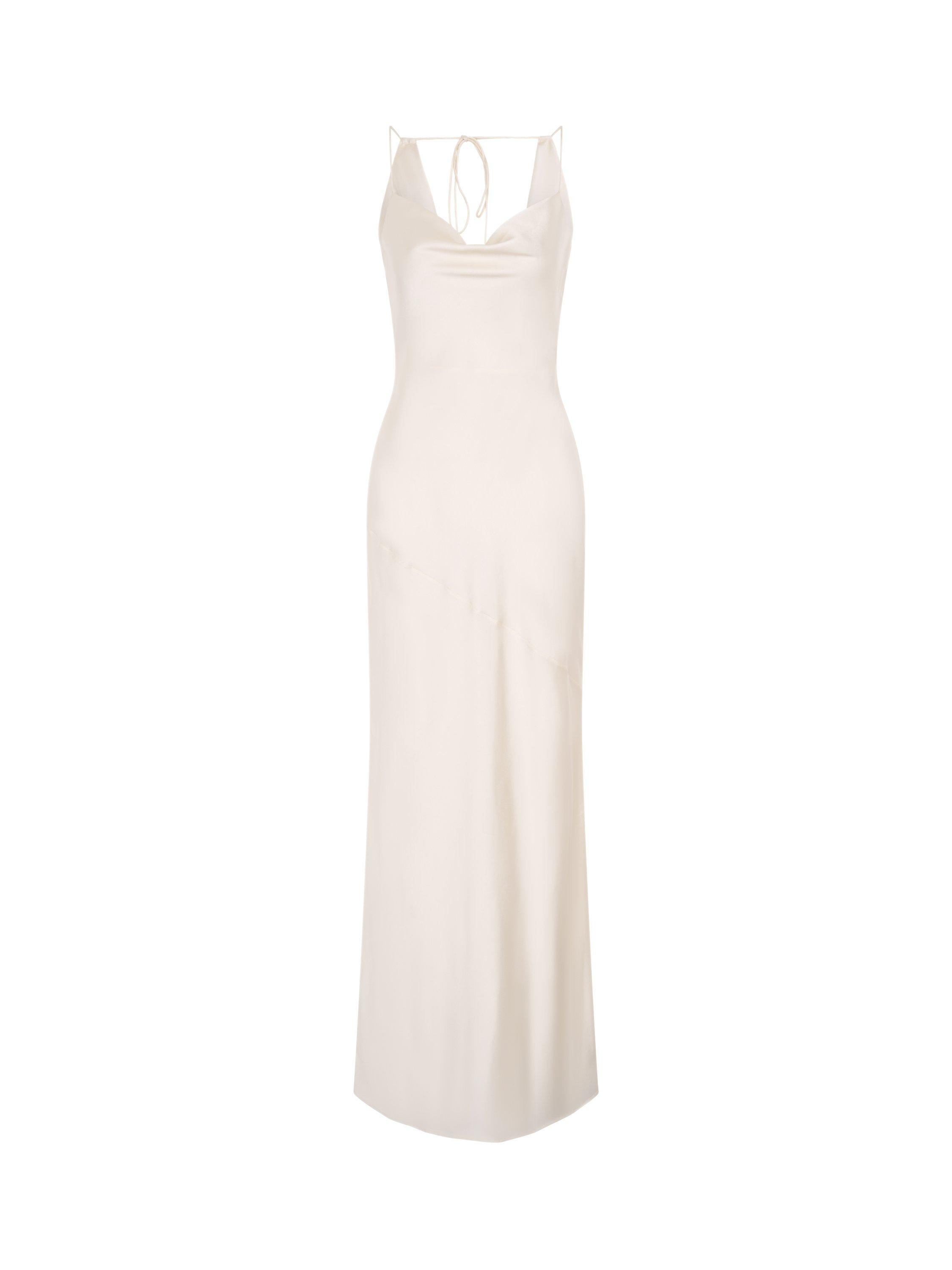 Product image 5 of 5, which shows OMNES Koko Satin Maxi Dress, Ivory, 6