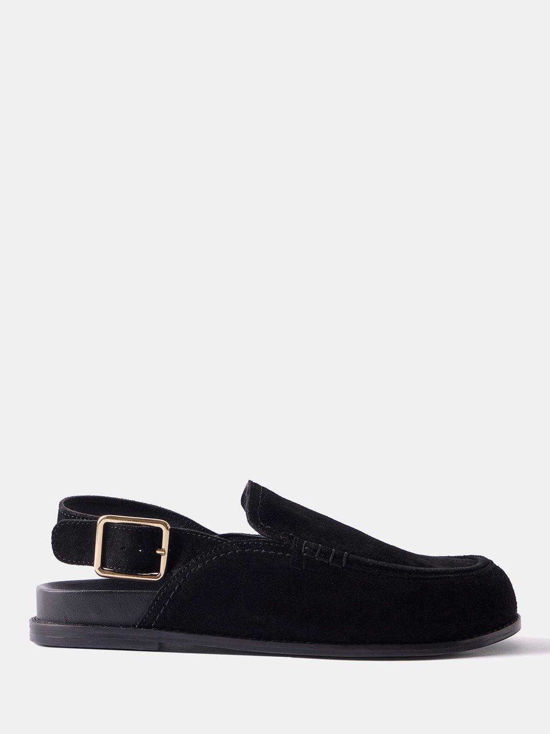 Product image 1 of 4, which shows Mint Velvet Suede Slingback Clogs, Black, 3