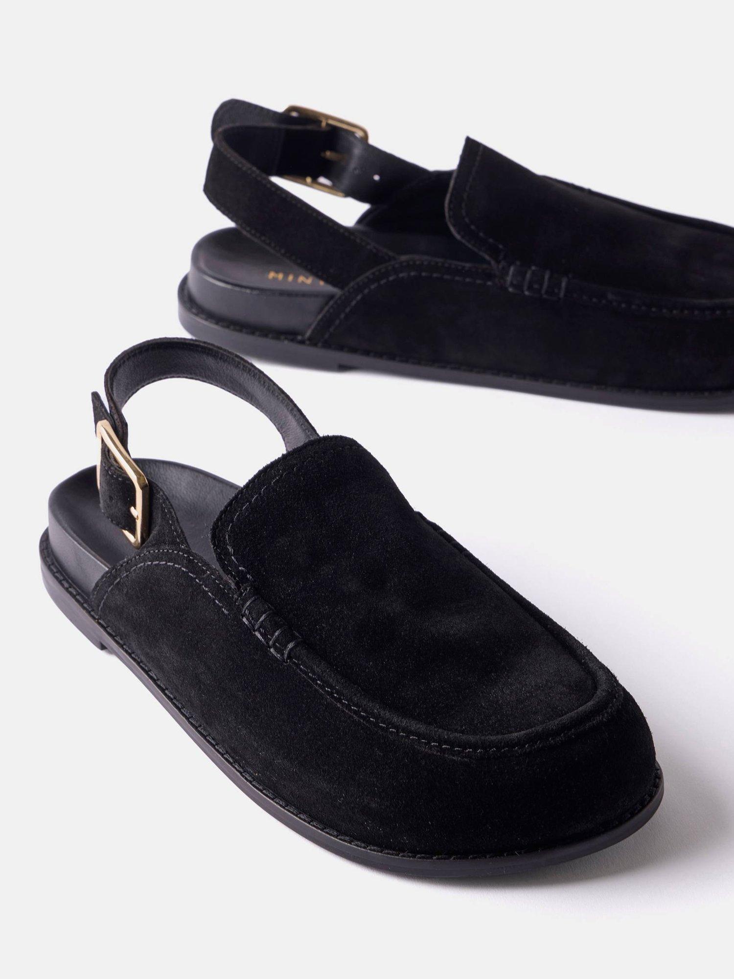 Product image 4 of 4, which shows Mint Velvet Suede Slingback Clogs, Black, 3