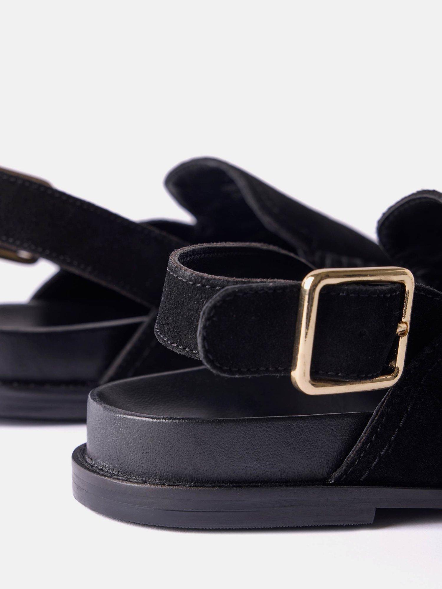 Product image 3 of 4, which shows Mint Velvet Suede Slingback Clogs, Black, 3