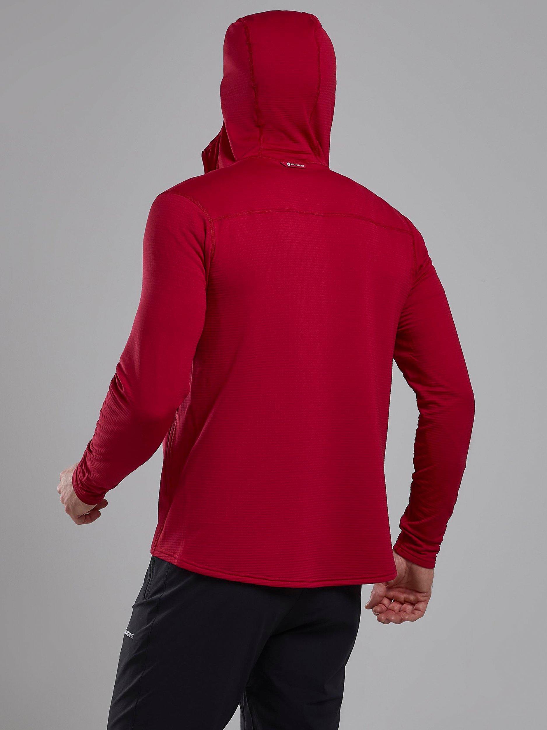 Product image 2 of 6, which shows Montane Men's THERMO Grid Lite Fleece Hoodie, Acer Red, S