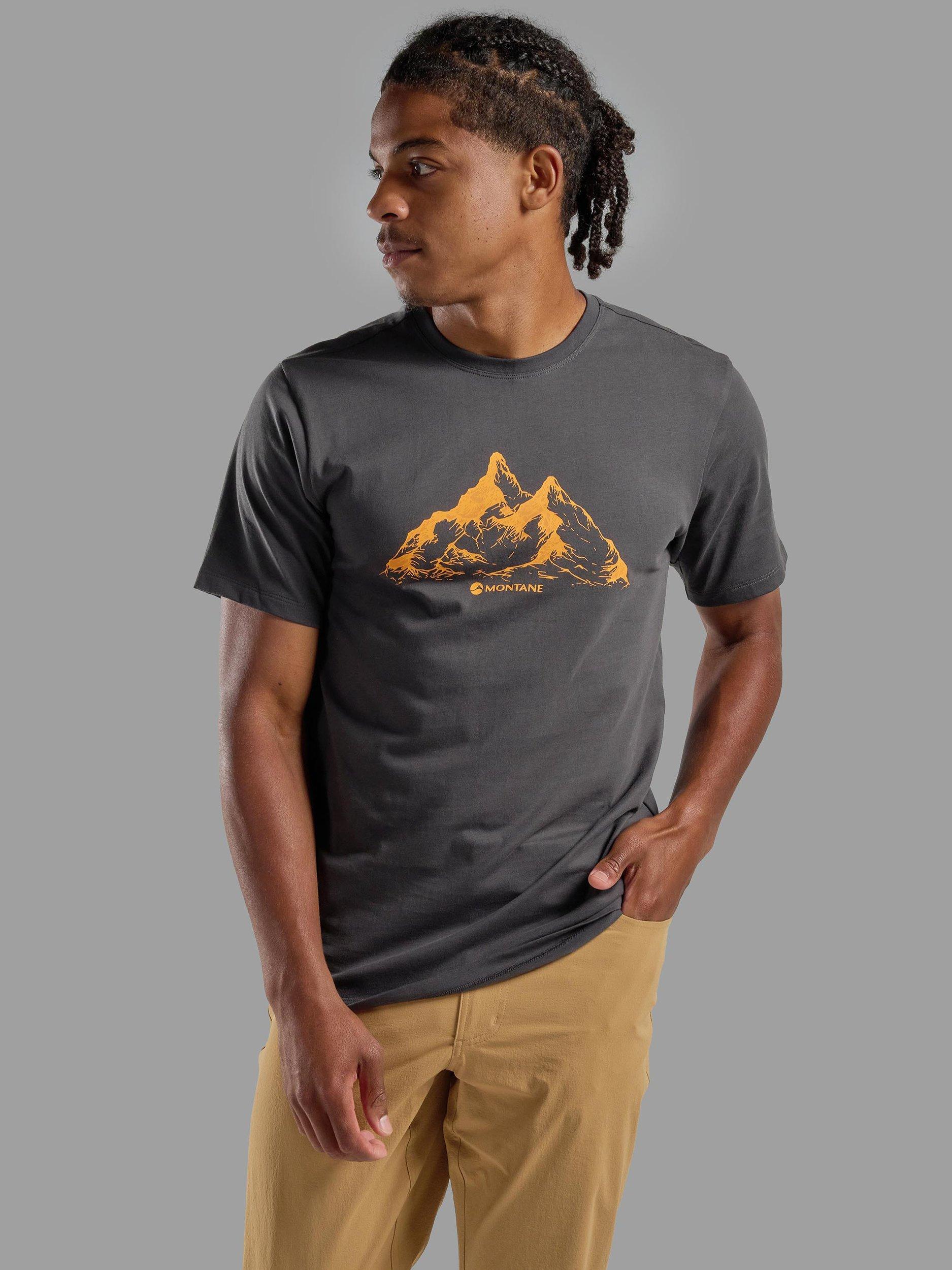 Product image 1 of 4, which shows Montane Men's Mountain T-Shirt, Midnight Grey, XS