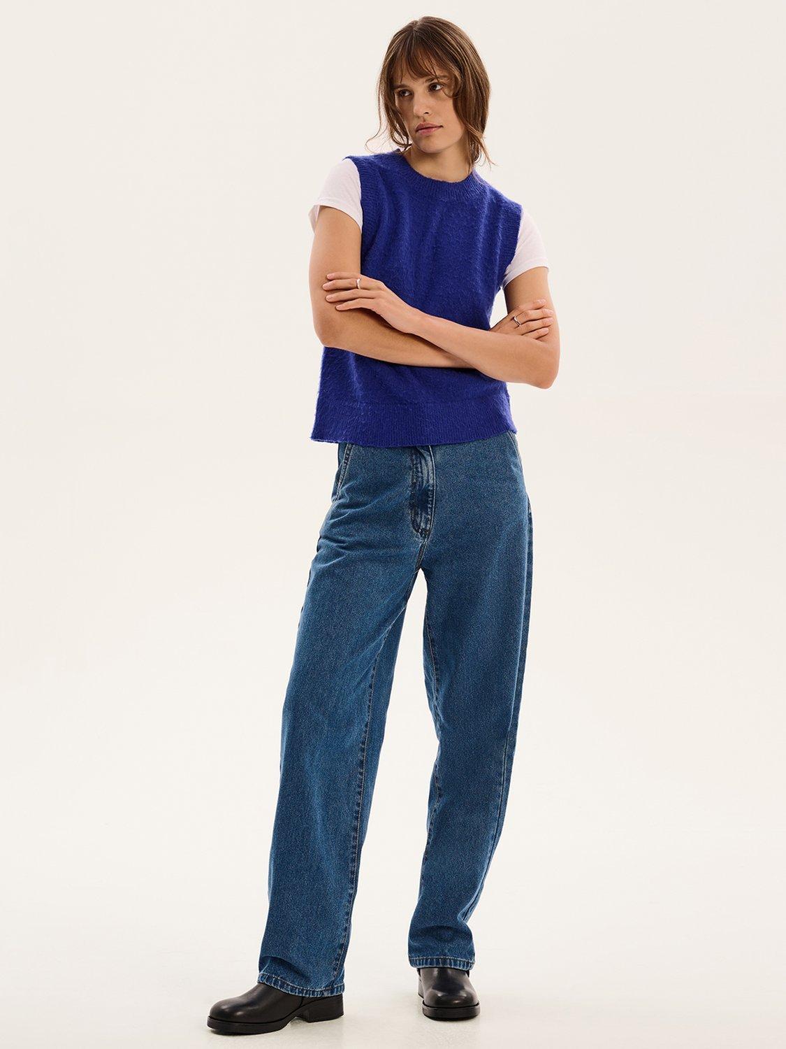 Product image 1 of 5, which shows OMNES Bobbi Sweater Vest, Cobalt, XS